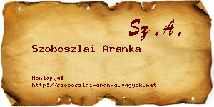 Szoboszlai Aranka névjegykártya